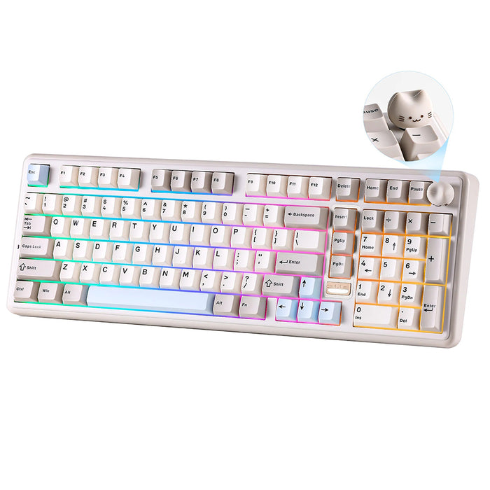 【新品上市】YUNZII B98 Pro 96% 三模機械鍵盤 含貓咪旋鈕 (注音版本)