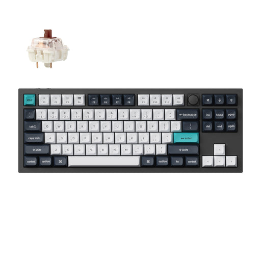 Keychron - Q3 Max 80% 三模鋁製機械鍵盤(含旋鈕) RGB Mac/Win 熱插拔 茶軸 注音版本 - Fin Shop Taiwan