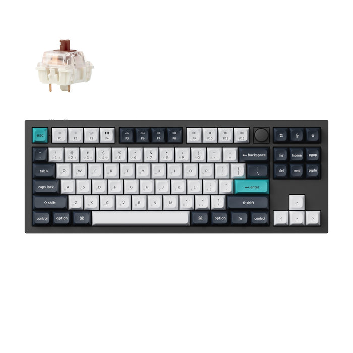 Keychron - Q3 Max 80% 三模鋁製機械鍵盤(含旋鈕) RGB Mac/Win 熱插拔 茶軸 注音版本 - Fin Shop Taiwan