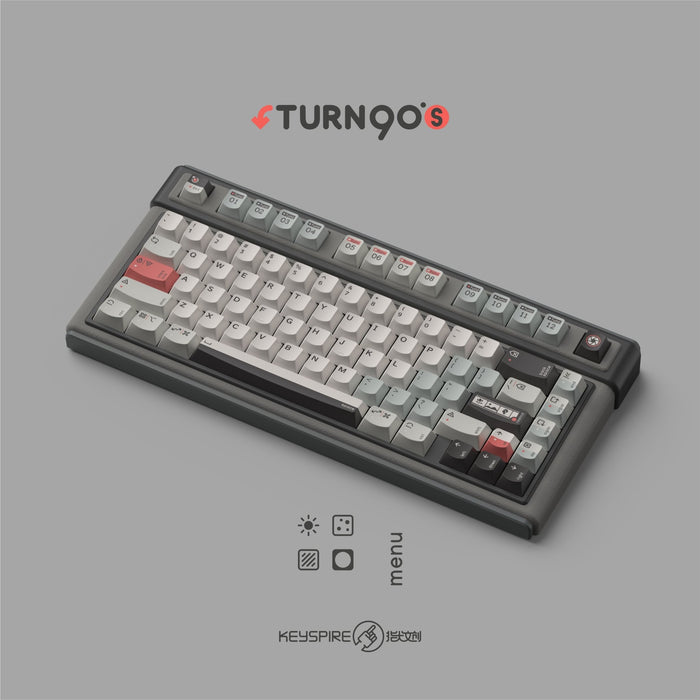 KeyTok - 微笑 Smile Turn To 90's 五面熱昇華 PBT 鍵帽組 Cherry原廠高 163鍵 (含1個樹脂鍵帽) - Fin Shop Taiwan