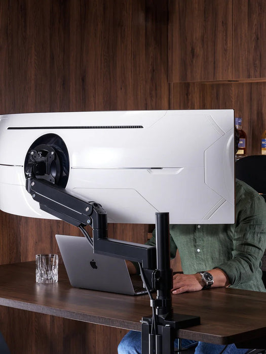 ULTRARM - VISION 單螢幕支架 | 高承重模組化設計｜超寬曲面螢幕支架 | 內附夾桌及穿孔式底座 - Fin Shop Taiwan