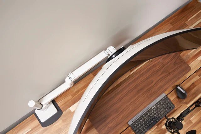 ULTRARM - VISION 單螢幕支架 | 高承重模組化設計｜超寬曲面螢幕支架 | 內附夾桌及穿孔式底座 - Fin Shop Taiwan