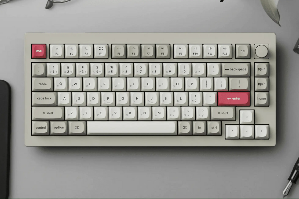V1 Max 75% 三模機械鍵盤(含旋鈕) RGB Mac/Win 熱插拔 注音版本(兩色) - Fin Shop