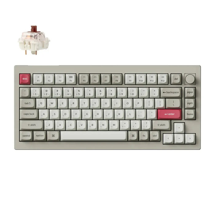 V1 Max 75% 三模機械鍵盤(含旋鈕) RGB Mac/Win 熱插拔 注音版本(兩色) - Fin Shop