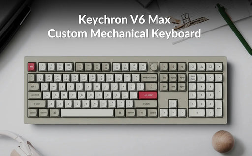 V6 Max 全尺寸 三模機械鍵盤(含旋鈕) RGB Mac/Win 熱插拔 注音版本 - Fin Shop